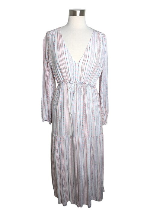 Few Moda Dresses & Skirts - Few Moda Boho Size S/M Coastal Cowgirl Striped Long Sleeve Tiered Maxi Dress